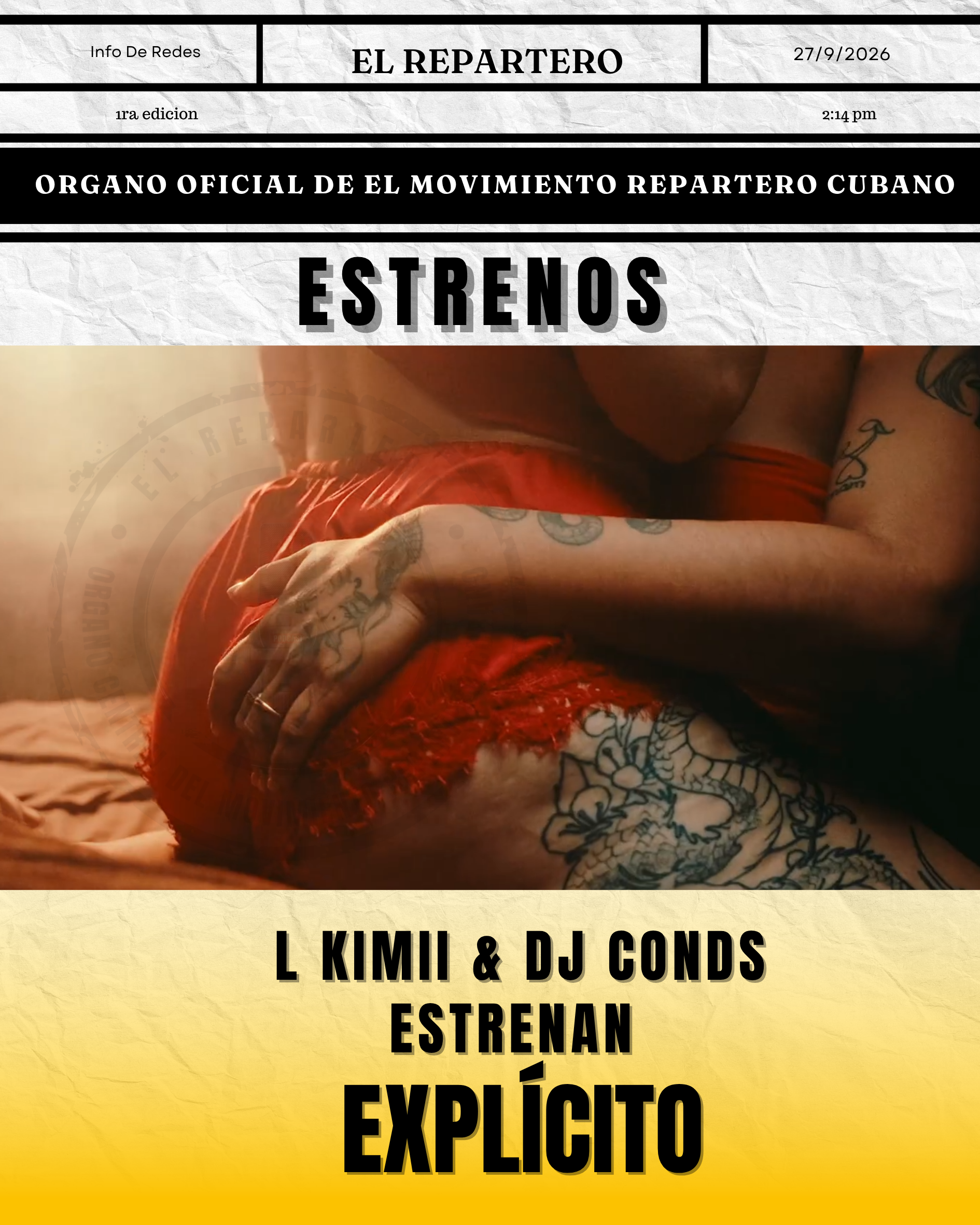 Portada El Repartero — domingo, 27 de septiembre de 2026, pág. 1
