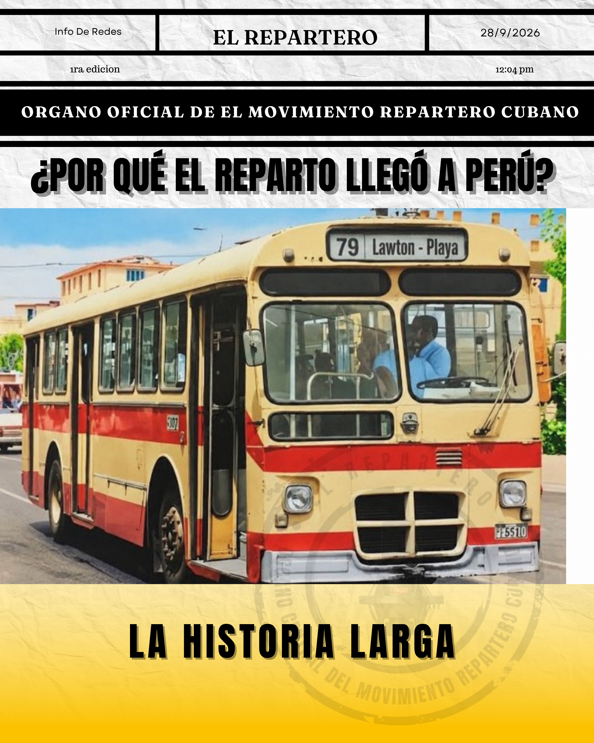 Portada El Repartero — lunes, 28 de septiembre de 2026, pág. 1