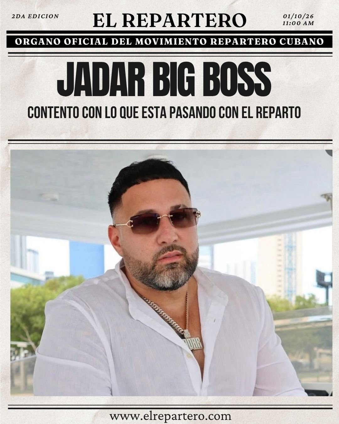Portada El Repartero — jueves, 1 de octubre de 2026, pág. 1