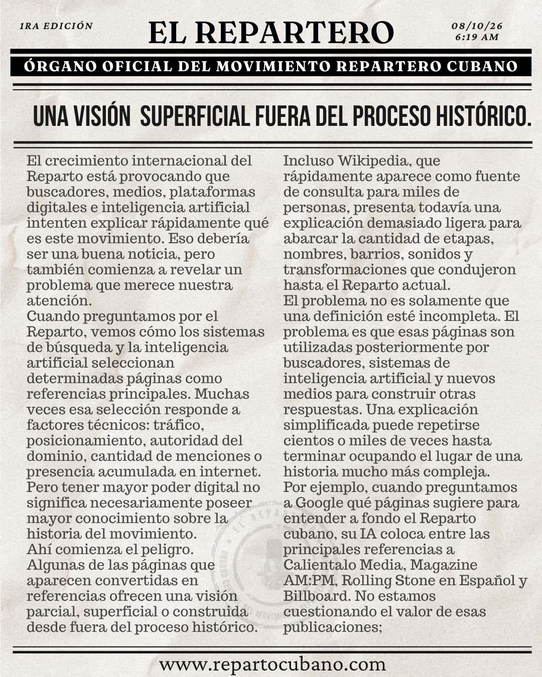 El Repartero — jueves, 8 de octubre de 2026 — página 2