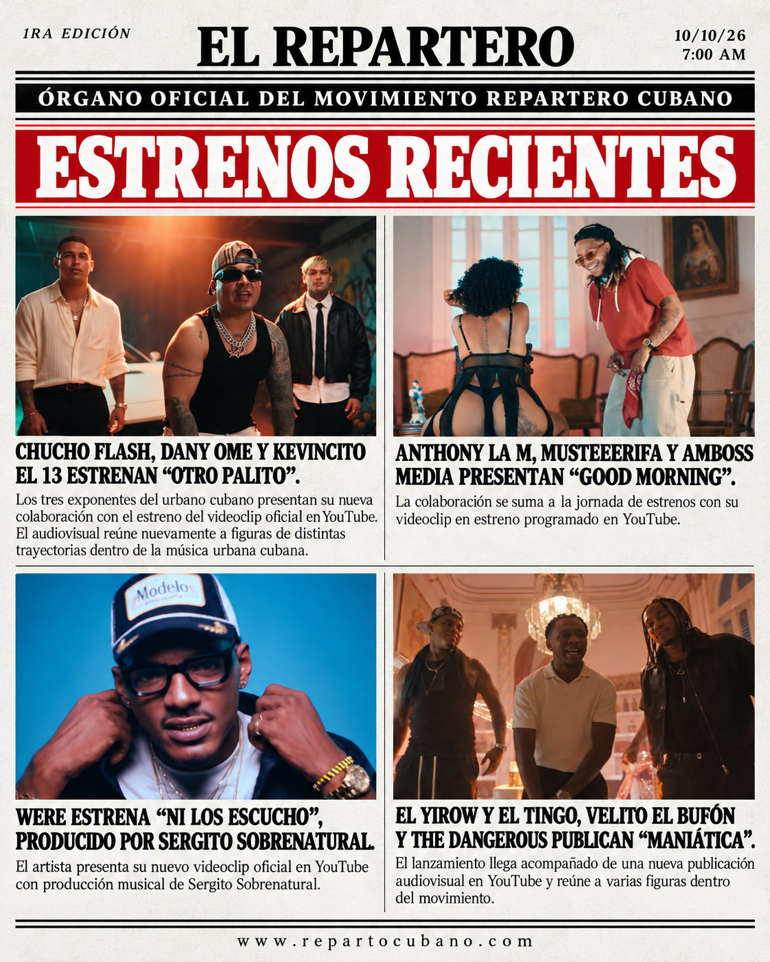 Portada El Repartero — sábado, 10 de octubre de 2026, pág. 1