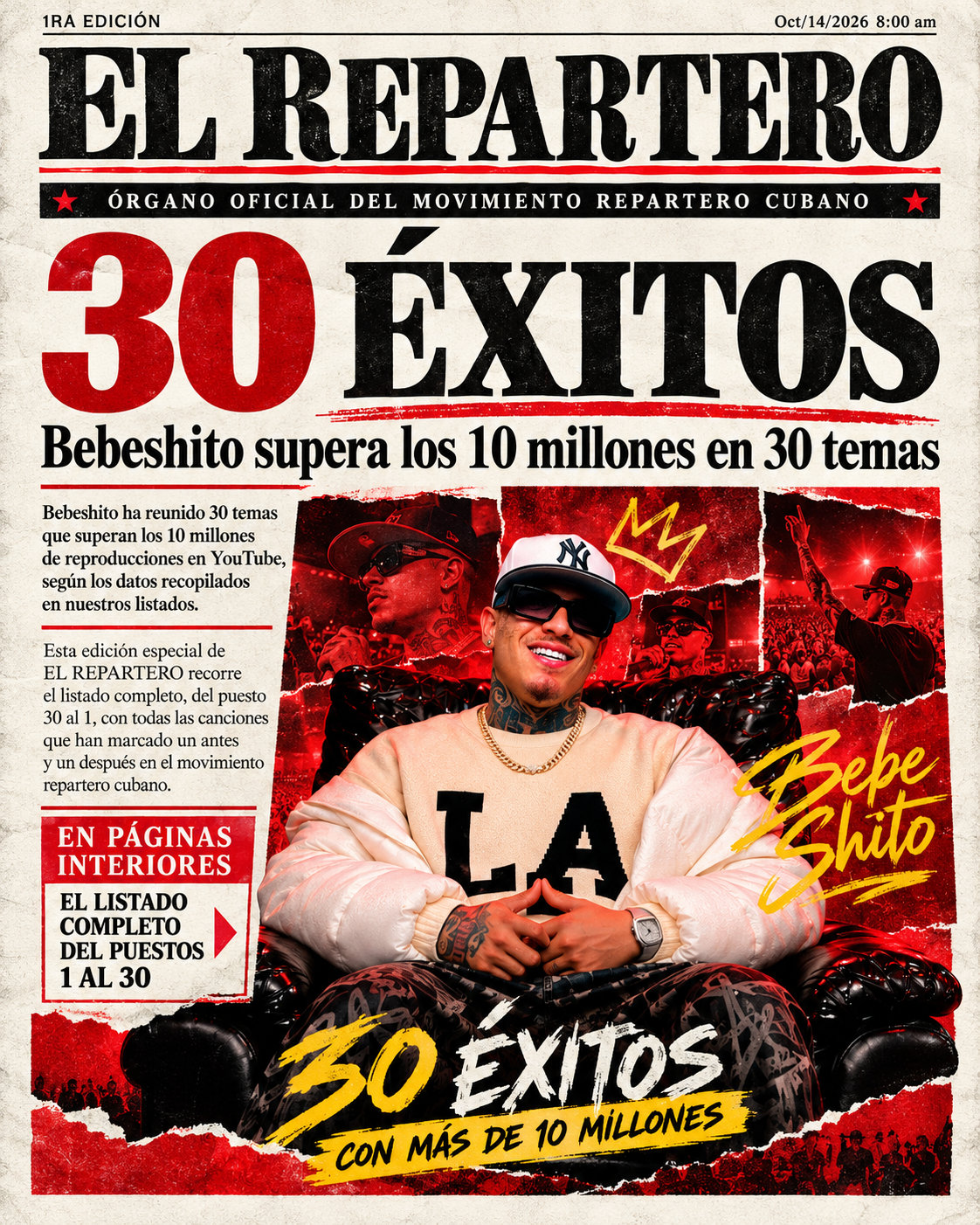Portada El Repartero — miércoles, 14 de octubre de 2026, pág. 1