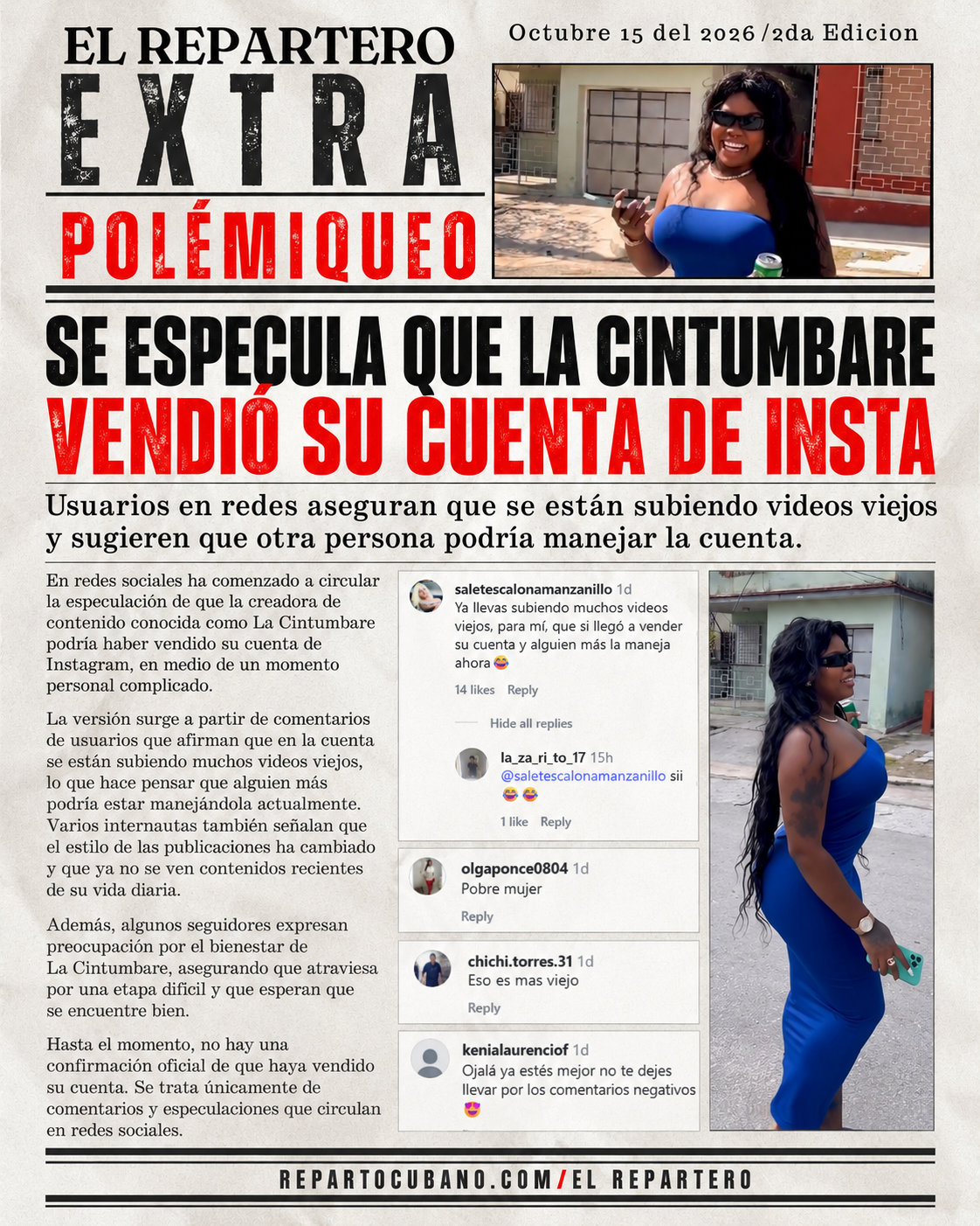 Portada El Repartero — jueves, 15 de octubre de 2026