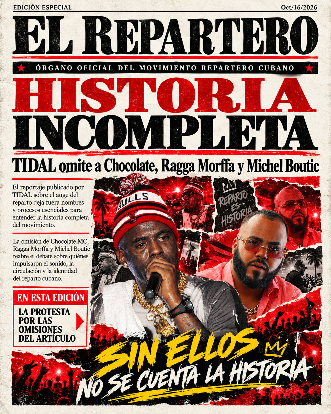 Portada El Repartero — viernes, 16 de octubre de 2026, pág. 1
