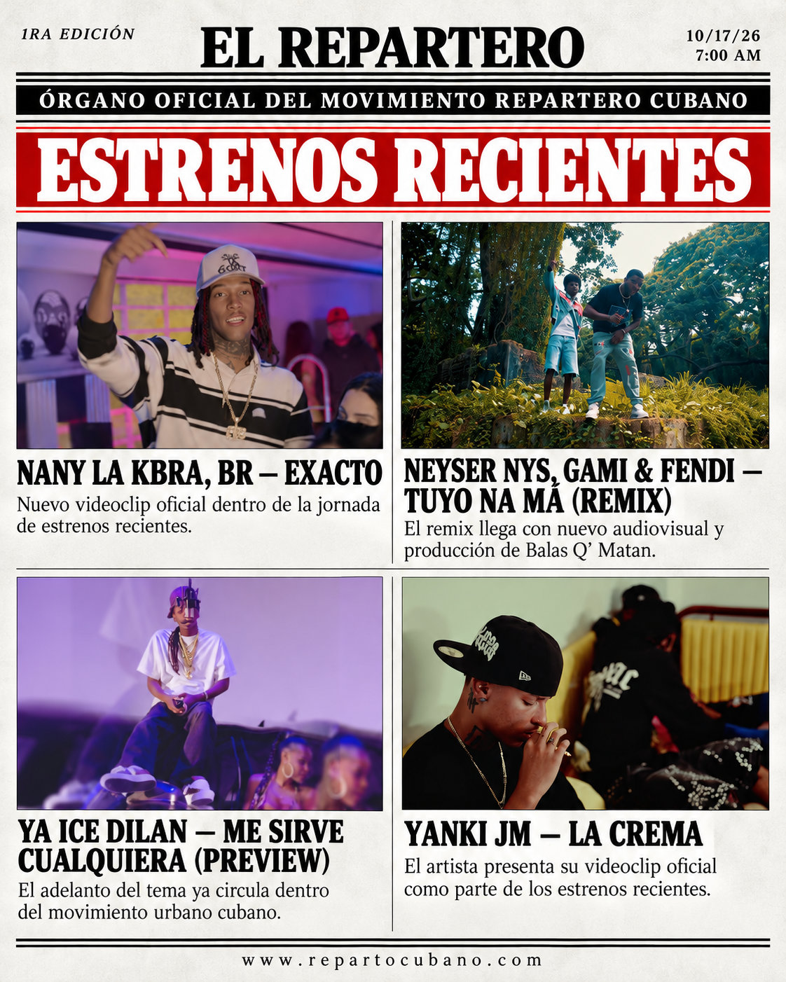 Portada El Repartero — sábado, 17 de octubre de 2026, pág. 1